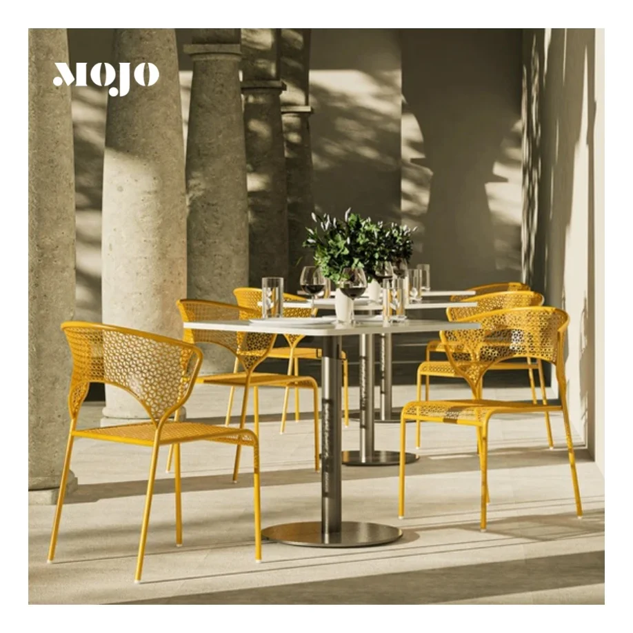 Modern Industrial Restaurant Tables And Chairs Stackable Dining Chairs