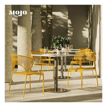 modern indoor & outdoor modern Restaurant patio Coffee Leisure Cafe bistro metal chair garden Stackable Dining Chair