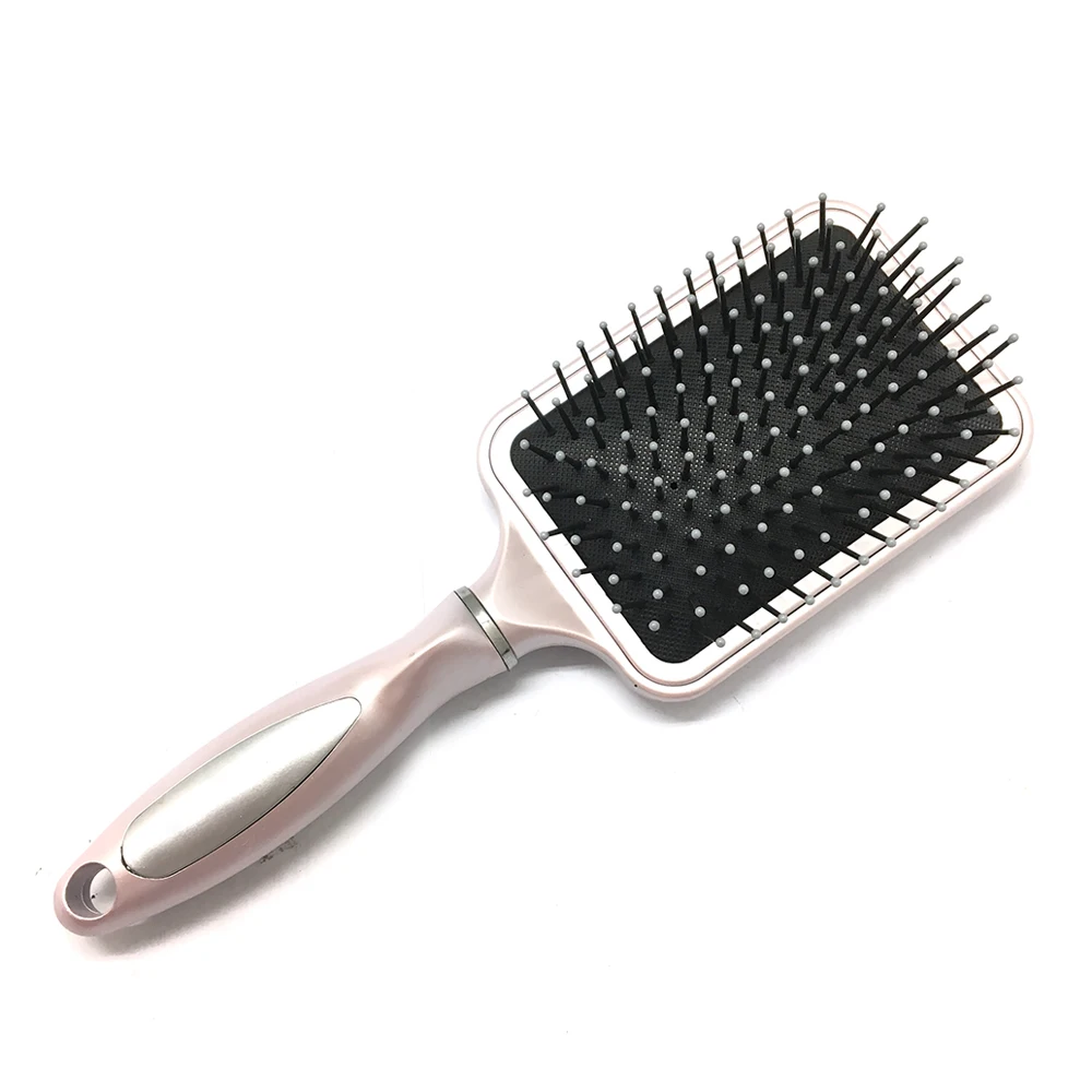 Professional Electroplating Multi Color Soft Cushion Pad Plastic Paddle Massage Bristles Hair Brush