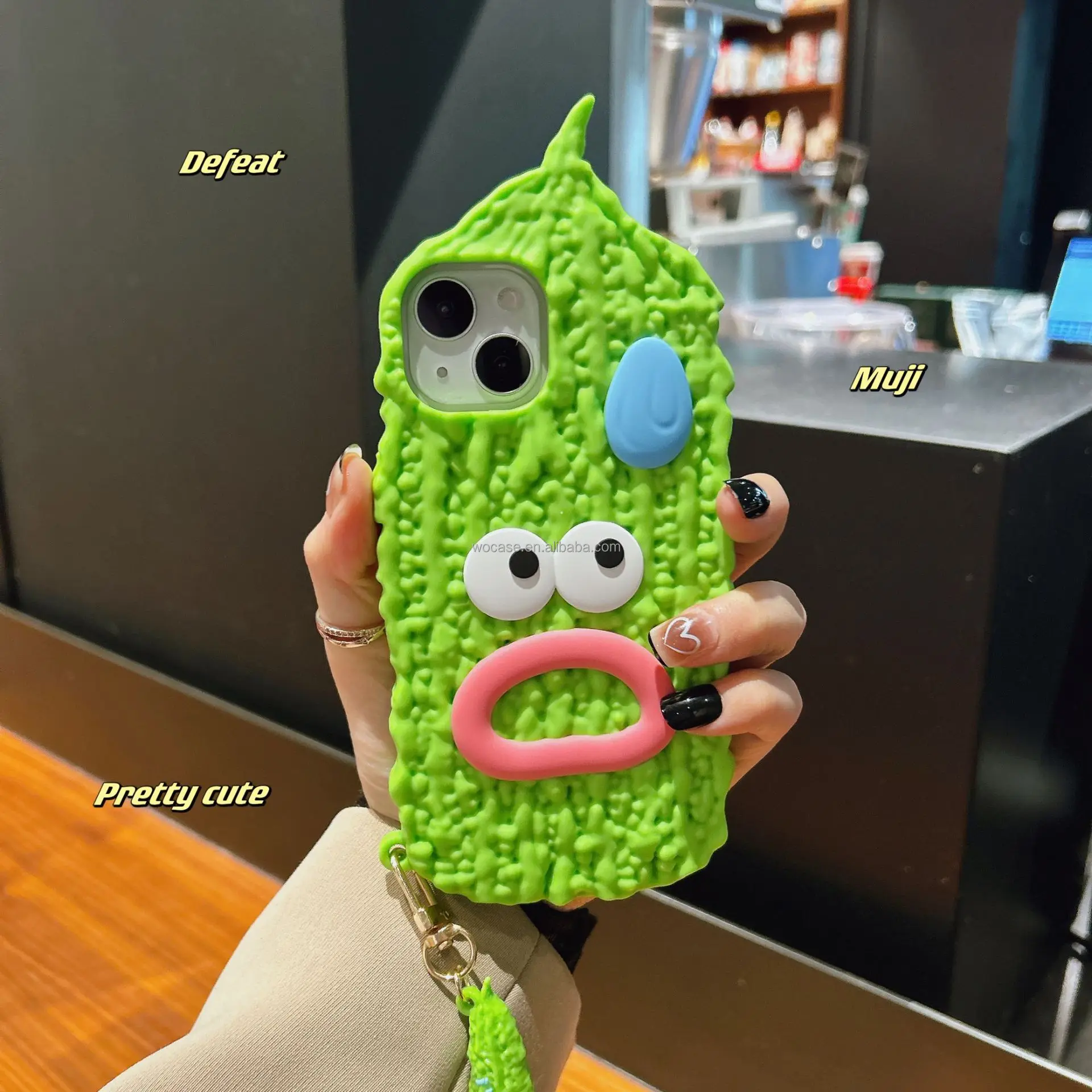 2023 Silicone Funny bitter gourd Spoof 3D Cover For Apple iphone 13 12 11 14 Pro max Mobile Phone Case Shell