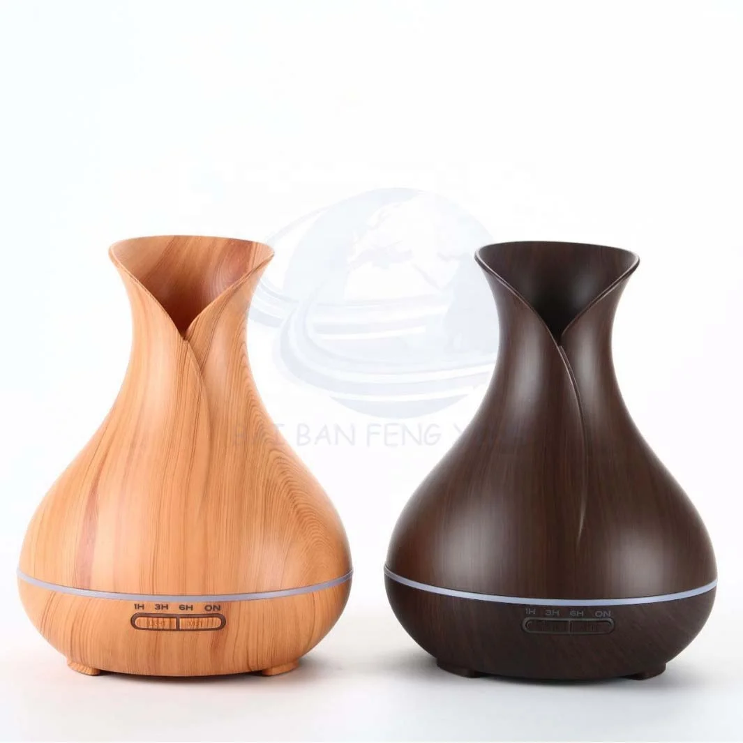Air Diffuser Wood Grain Home Bedroom Hotel Ultrasonic Essential Oil Spray Humidifier Mute Fog Capacity Light 2