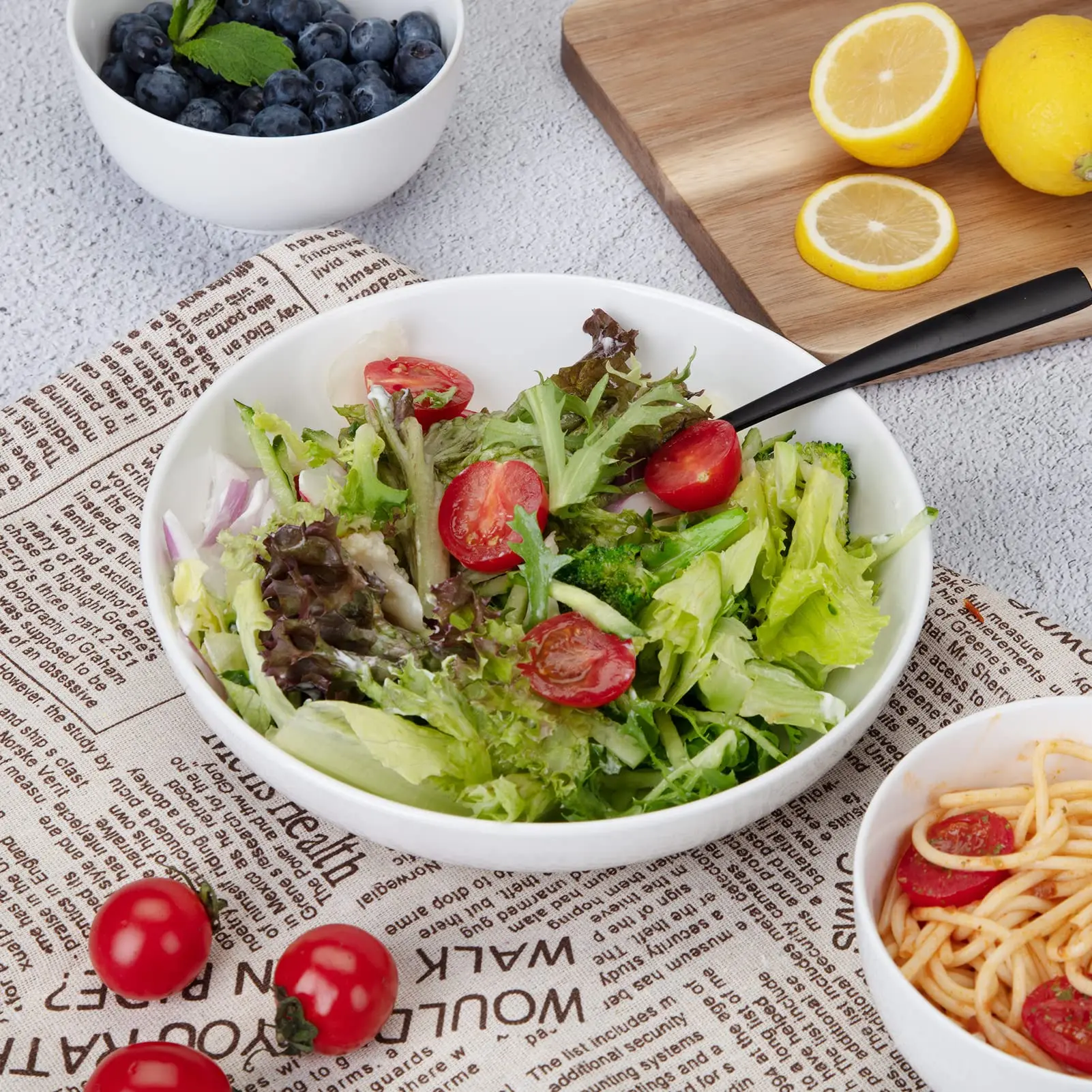 Ceramic Pasta Soup Bowls and Plates Set Salad Bowls Large Serving Plates Soup Bowl factory