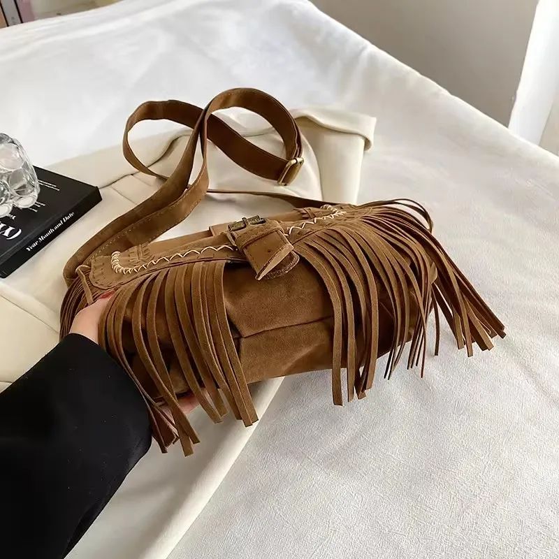Bolso Bandolera Retro De Color Sólido Para Mujer