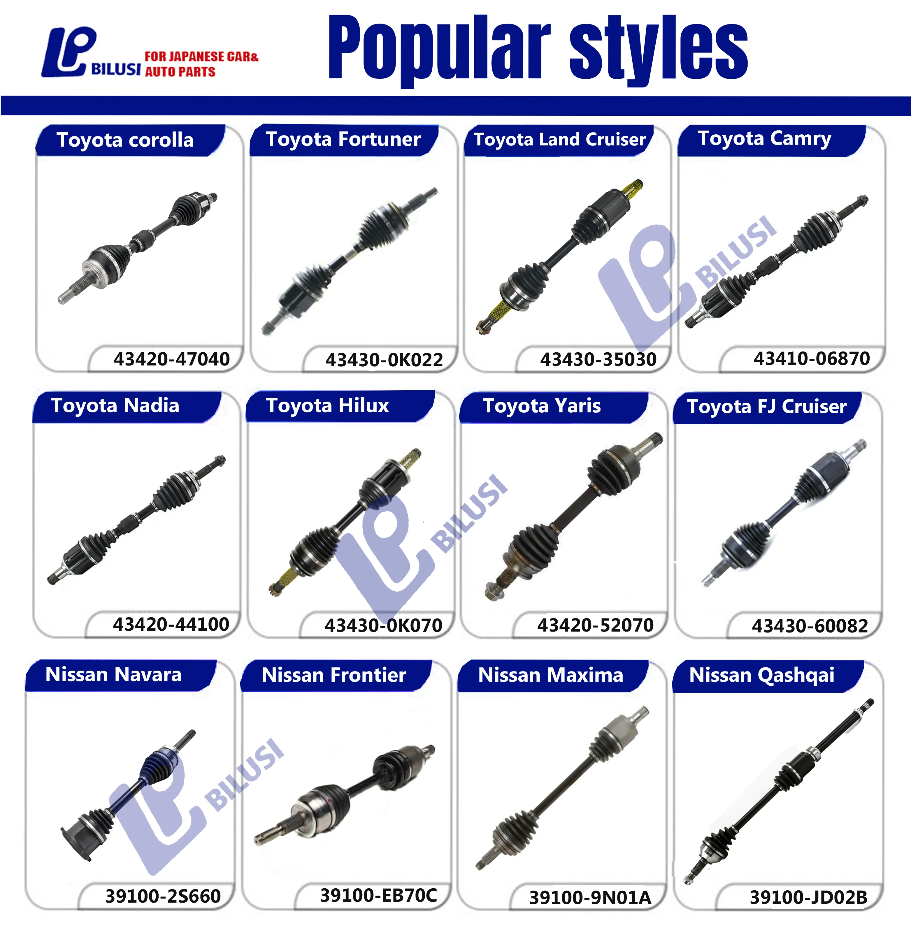 Bilusi 39100-JE32B New Sactory Axle Left Right Drive Shaft for