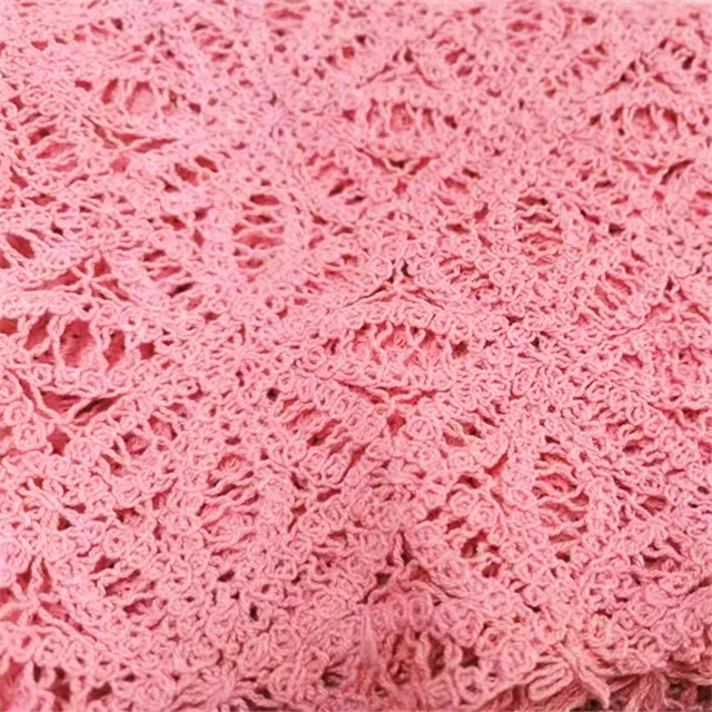 Цветная вышитая вязаная крючком ткань на заказ, хлопковый шнур, кружевная парчовая ткань для платья