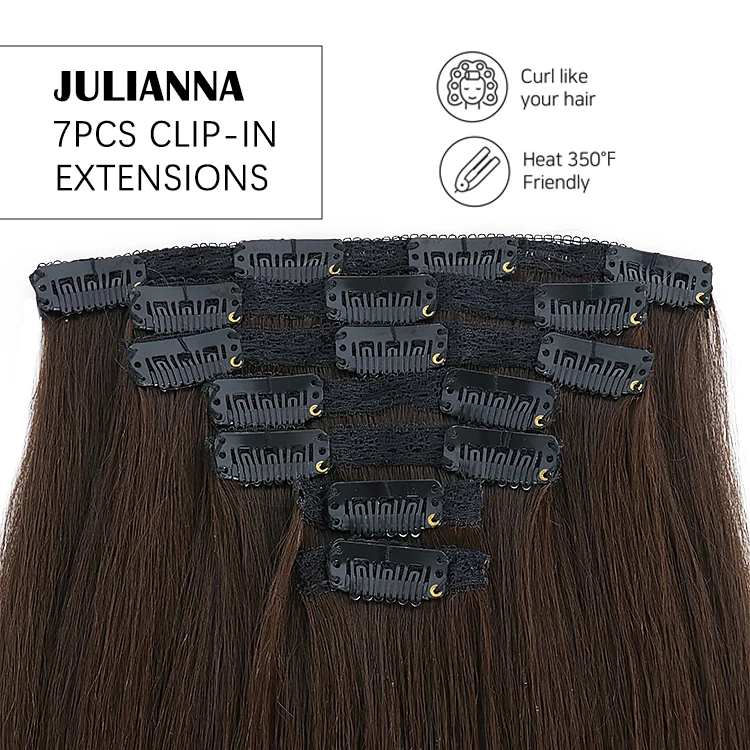 Julianna 24 Inch Clip-in Hair Extensions - 7 Pieces Set display picture 3