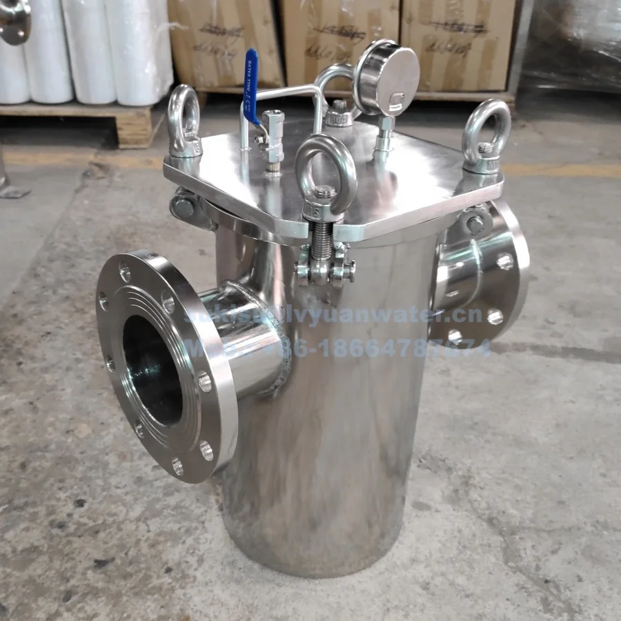 High Flow Industrial Flange/Bolt Quick Open Pipeline Stainless Steel Basket Strainer With Wire Mesh Filter Bucket