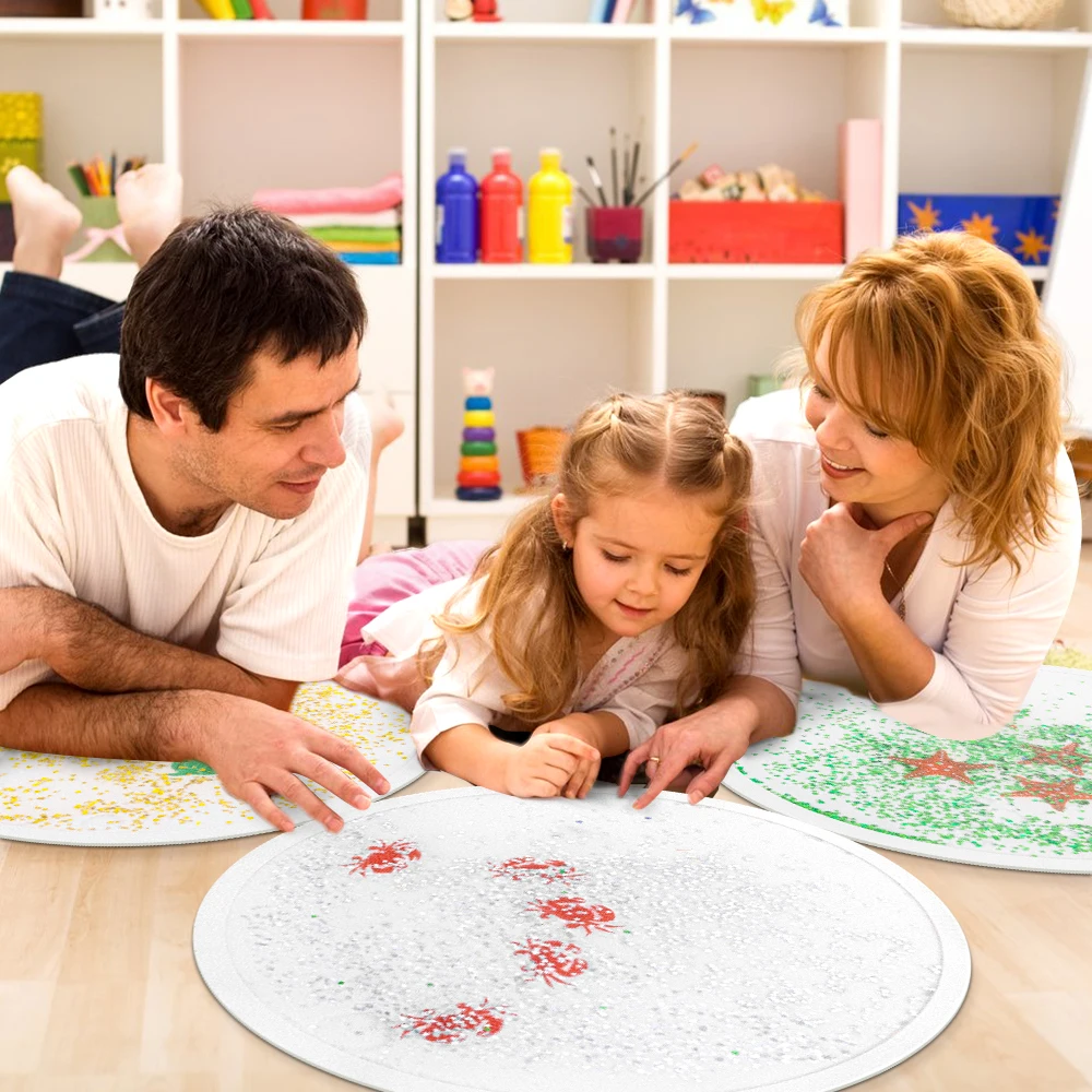 1pc mainan sensorik anak TK bulat genteng cair dinamis lantai cair sensorik untuk anak-anak balita gel mat untuk anak-anak