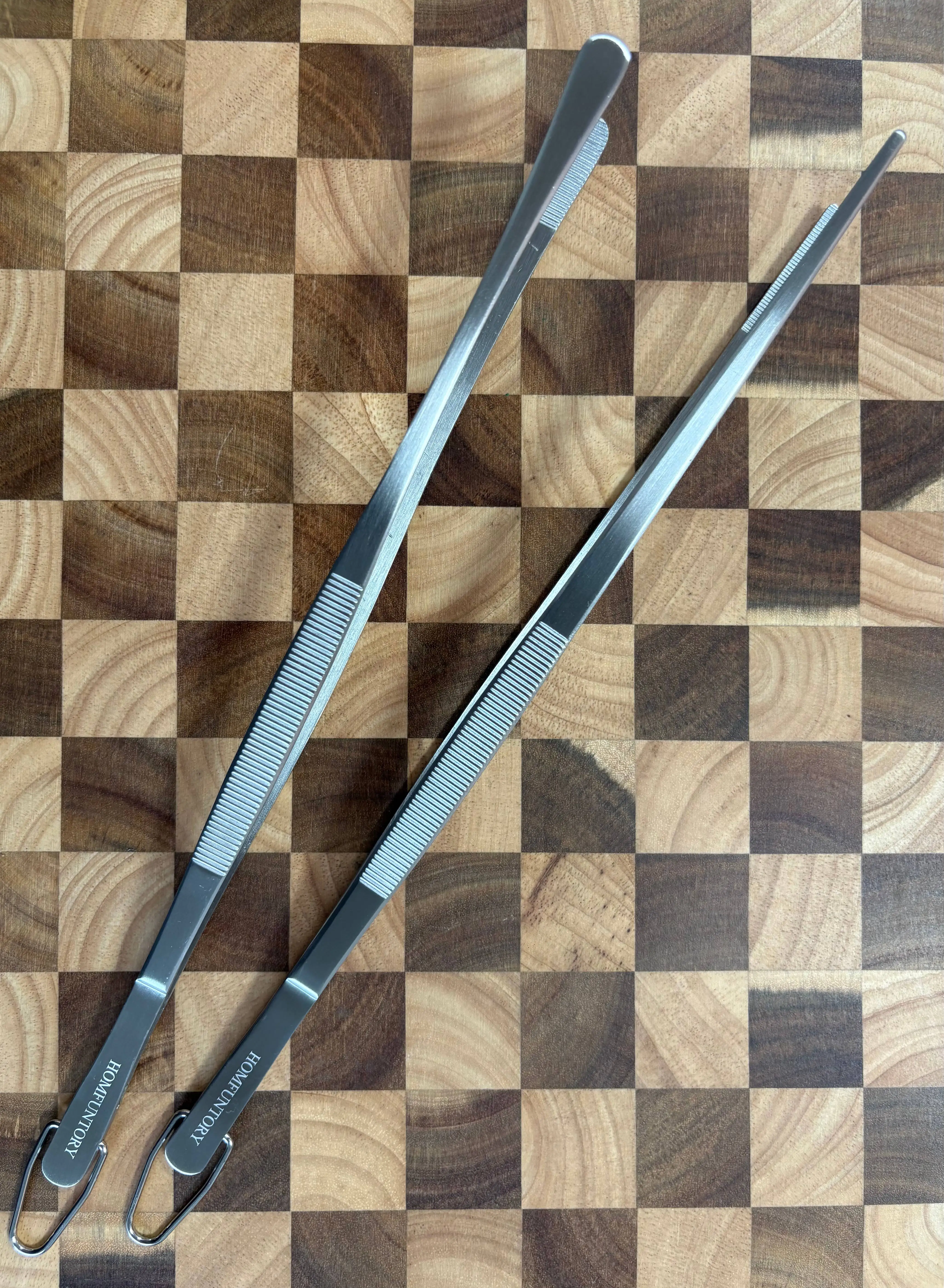 2-Pack 12-Inch Locking Tweezers Tongs For Kitchen, BBQ, Seafood, And Repairs