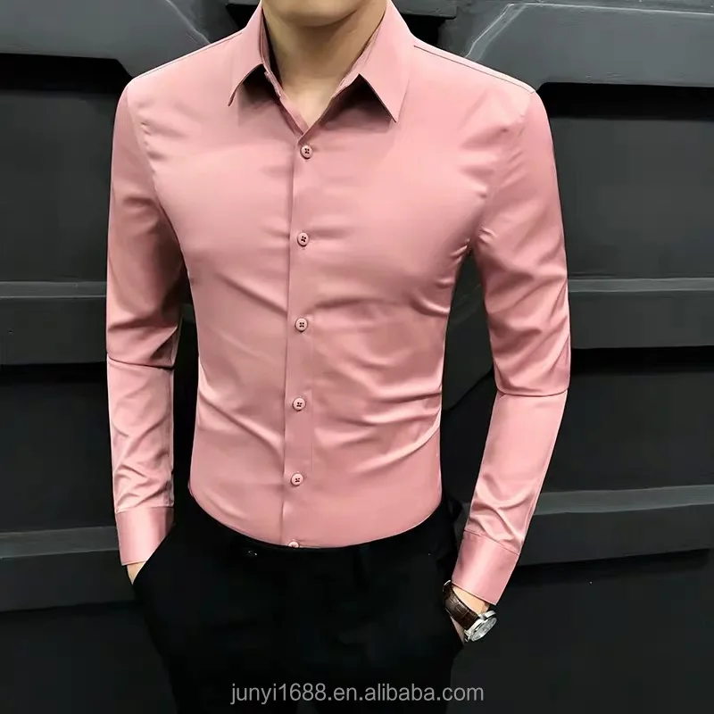 2023 Cotton Oxford Casual Formal Business Shirt Tops Polo Blouse Long ...