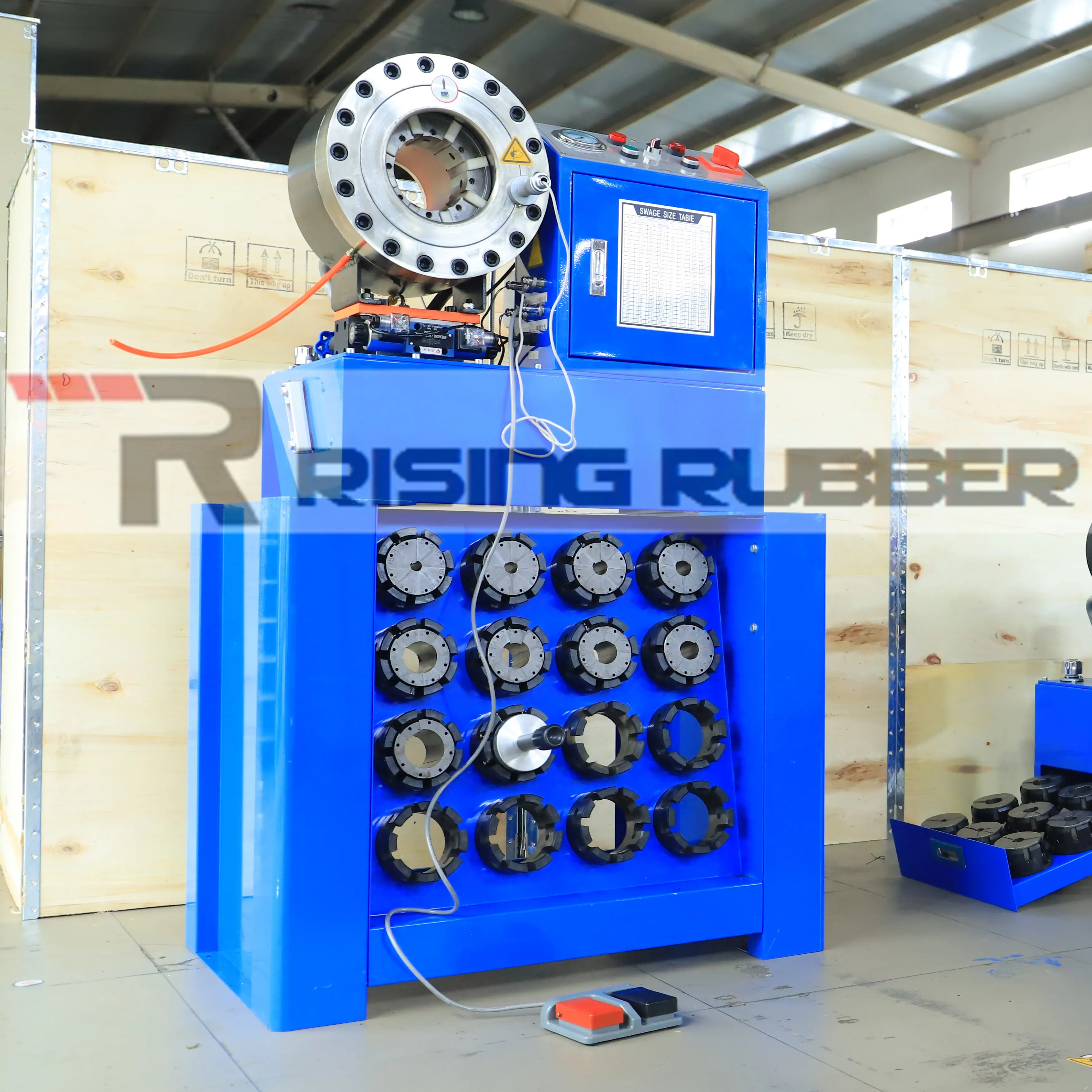 RISING CHILE 2 Inch Rubber Hydraulic Hose Press Crimping Machine Cutting Skiving Machine