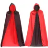 Cape double épaisseur - noire et rouge - 105 cm