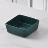 Small square dish, dark green