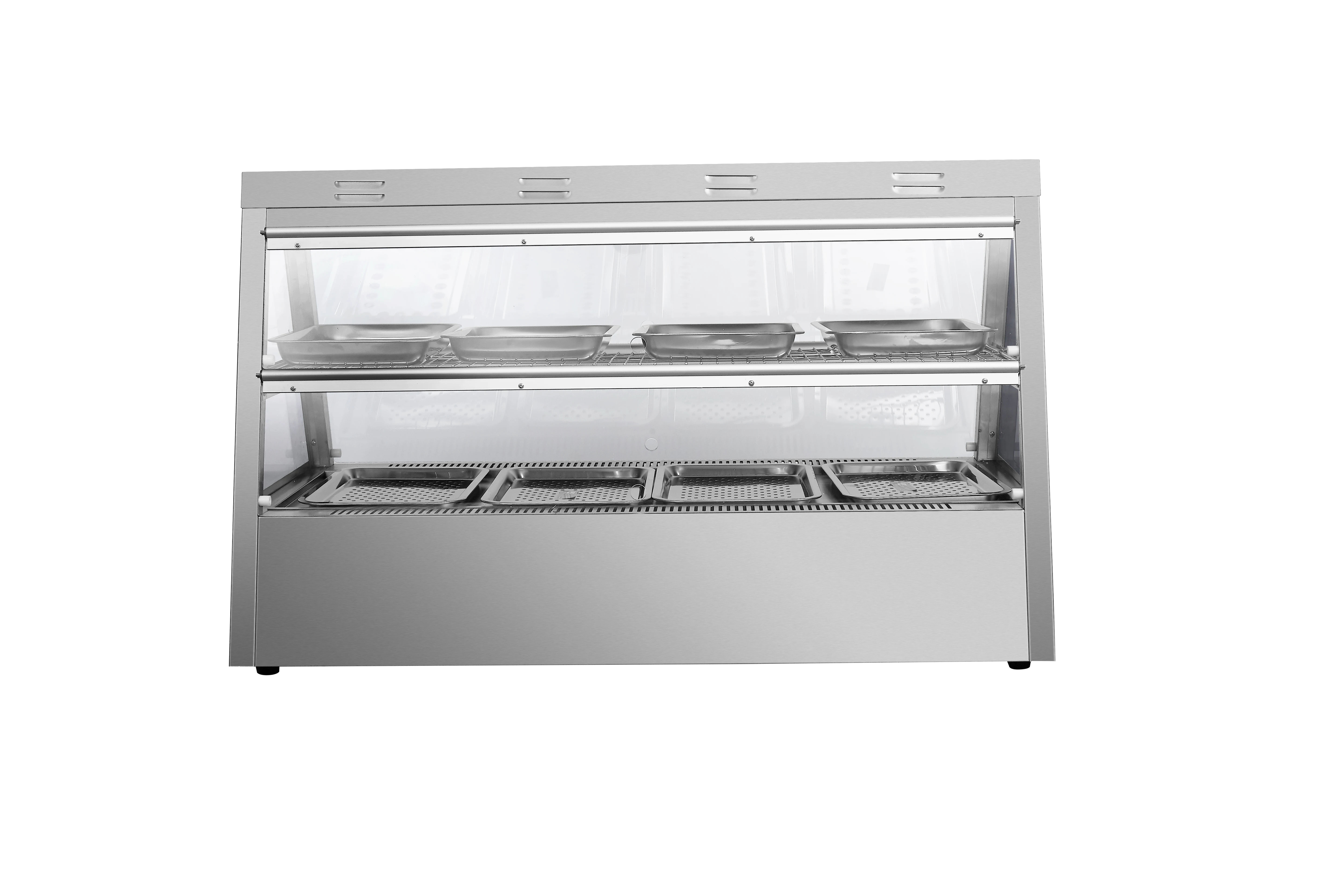 Commercial Two Tier Food Warmer Display Cabinet with Independent Temperature Controls for Restaurant and Fast Food Outlet