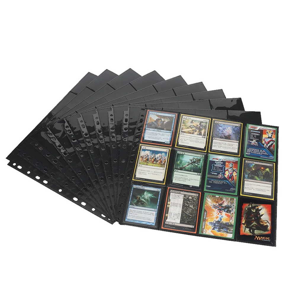 Top Double Side Loading Custom Transparent Black 4 9 12 Pockets Trading Card Binder Sleeves for Storage Display Collection Top Double Side Loading Custom Transparent Black 4 9 12 Pockets Trading Card Binder Sleeves for Storage Display Collection