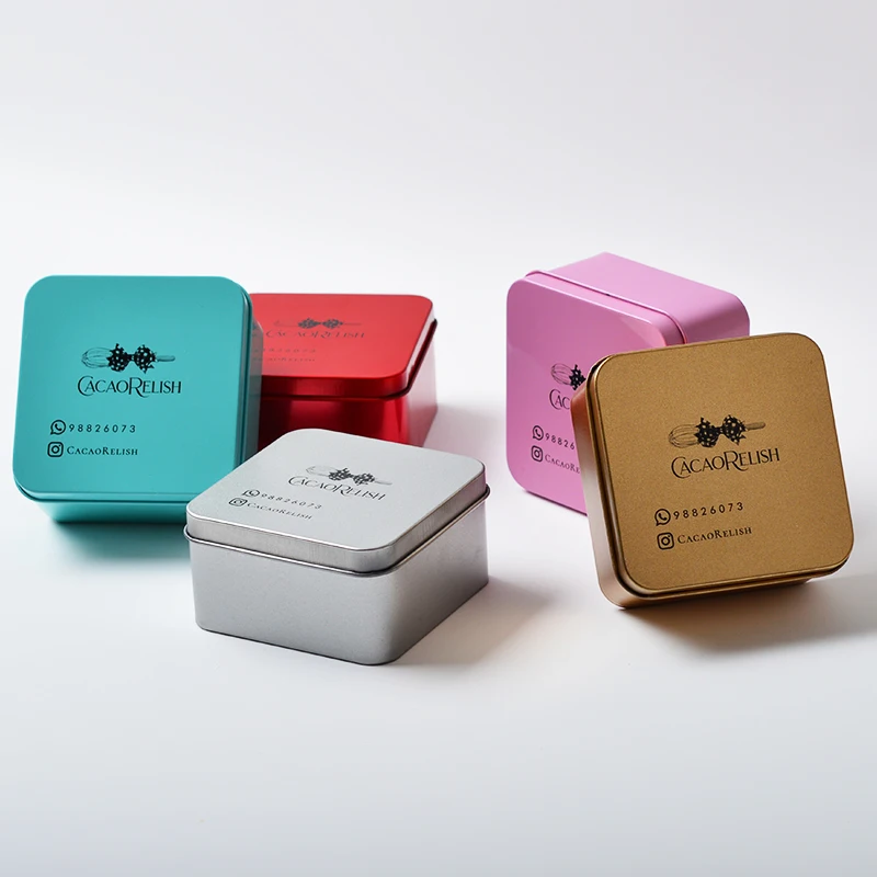 Wholesale Logo Printed Tin Box Rectangular Chocolate Metal Box Metal Storage Gift Packaging Box
