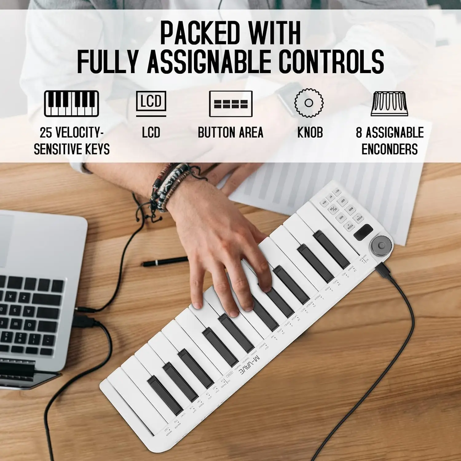 Usb Midi Controller Keyboard Daw Integration Mac Pc And Ios Compatible