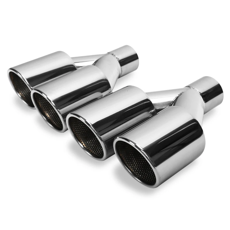 Stainless Steel Car Universal Dual Exhaust Pipe Tips Mm Buy Dual Exhaust Tips Exhaust