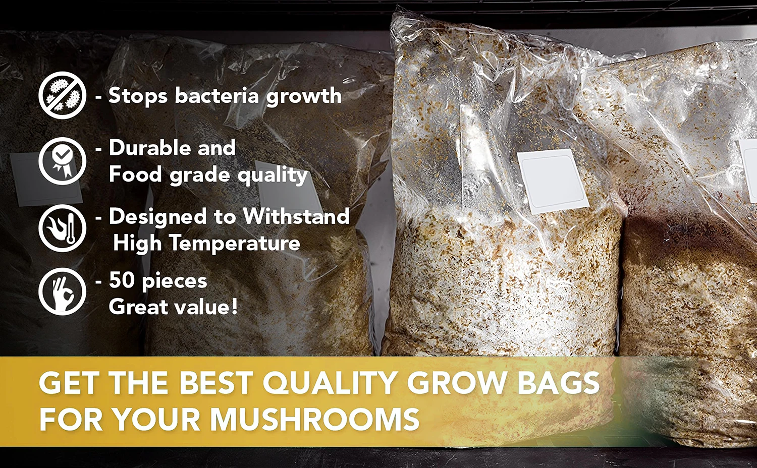 Durable Autoclavable Mushroom Cultivation Growing Bags Farm Mushroom Grow Spawn Bags With Micron