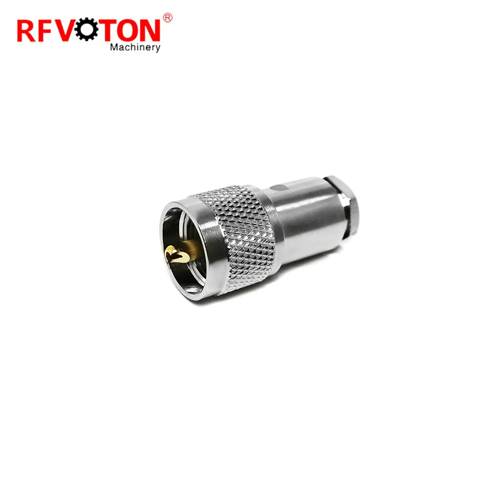 Factory Directly UHF Male Plug Straight PL259 for WTR240 H155 Clamp Mounting Screw Cable Rf Coaxial Connectors  Converter Rohs