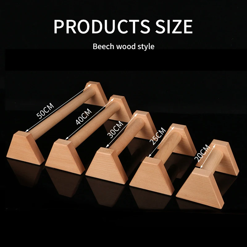 LADYGLOW Home Workout Mini Wood Handle Pushup Bars Strength Push up Bar Stand Wooden Parallettes