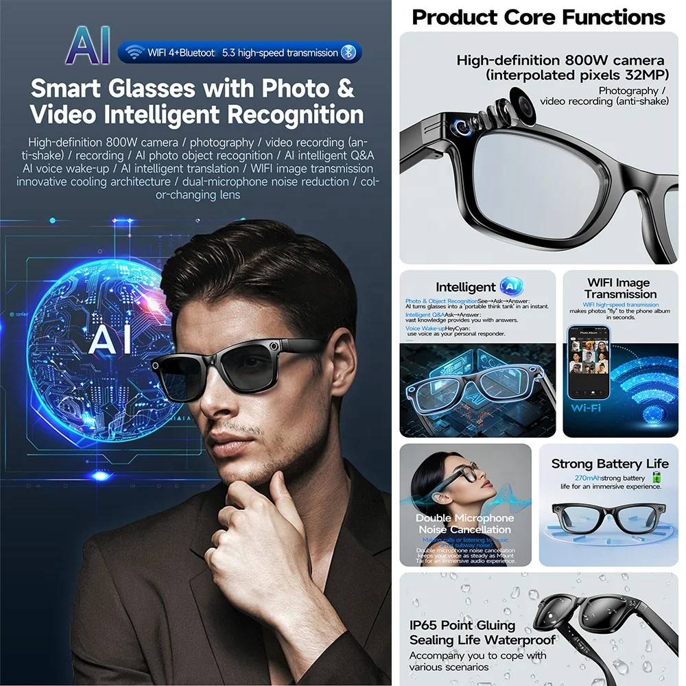 Prescription Glasses Glasses Simulator Face Smart Glasses