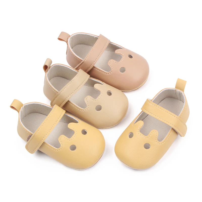 Spring and Autumn New Female Baby Shallow Mouth Hole Baotou Baby Soft Sole Walking Shoes