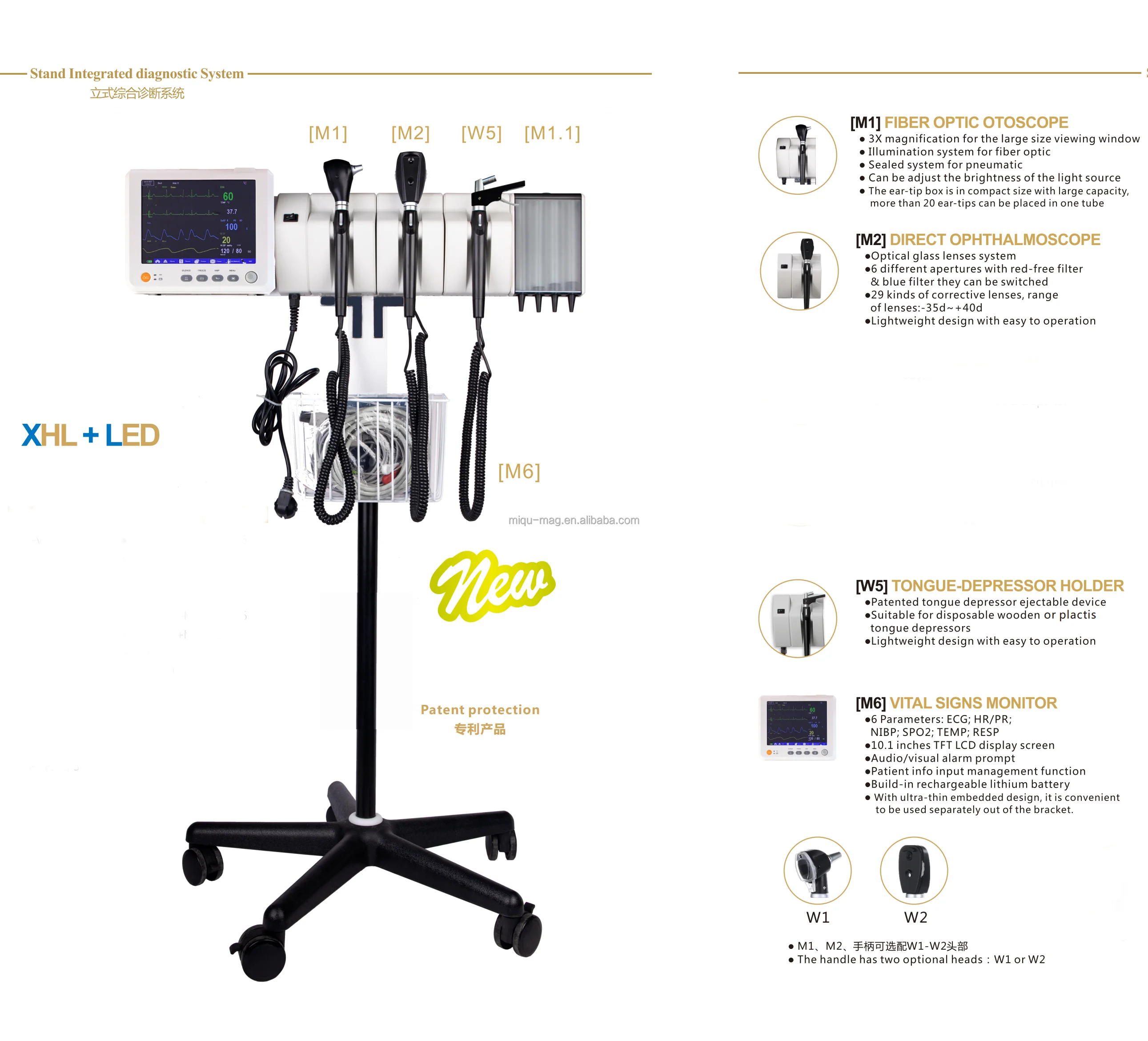 U Series Hospital Medical Integrated Wall Mounted Ent Set Monitor ...