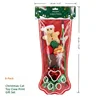Ensemble cadeau de Noël pour chat - Motif empreinte de patte - Lot de 8 pièces - Rouge