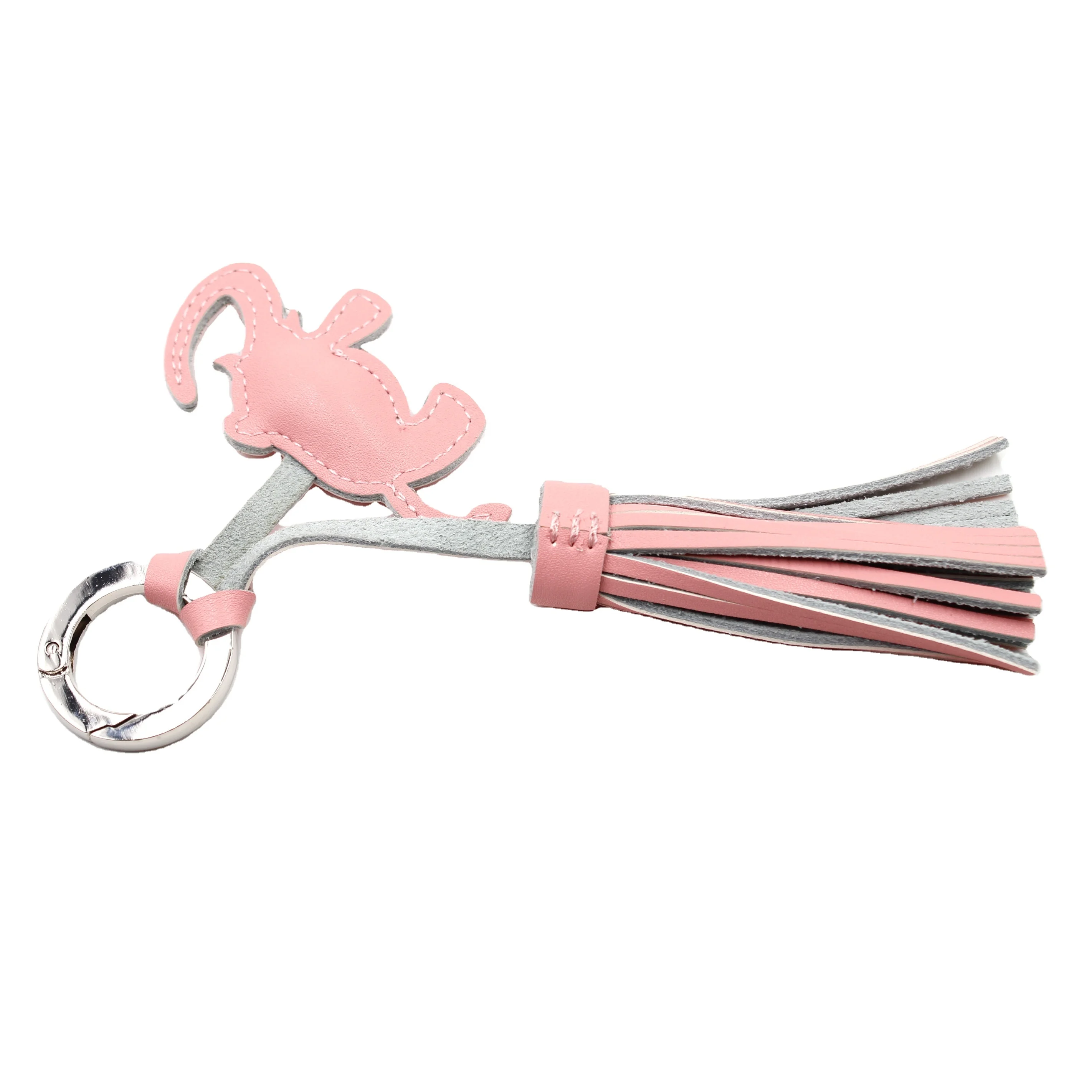 Custom Elephant Leather with Tassel  Keychain for Backpack Decoration Accessories Printing logo Cartoon Animal Leather Keychain