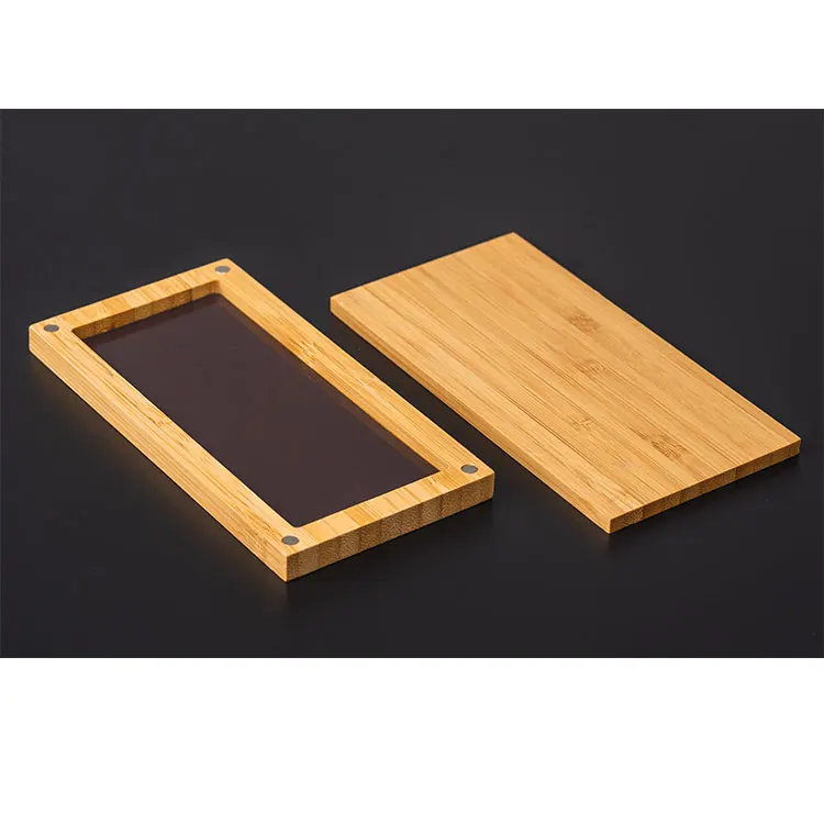 
Магнитные коробки для макияжа из натурального дерева, бамбуковый контейнер для теней для век, палитра 