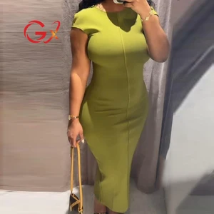 GX0001 Fashion 2026 Women Summer Clothing Boutique O-Neck Sleeveless Sexy Simple Party Maxi Dress Elegant Long Dresses