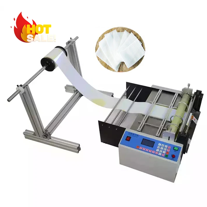 Automatic PVC PET Film Nonwoven Cloth Paper Fabric Label Cutting Cutter Plastic Roll Machine to