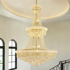 Original Factory Customized Luxury Stainless Steel Crystal Chandelier Revolving Duplex Building Living Room Stairwell Villa Hall