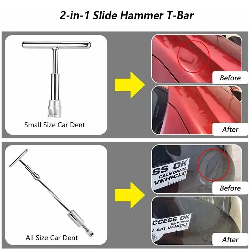 New Sheet Metal Repair T Bar Slide Hammer Paintless Dent Puller For Car