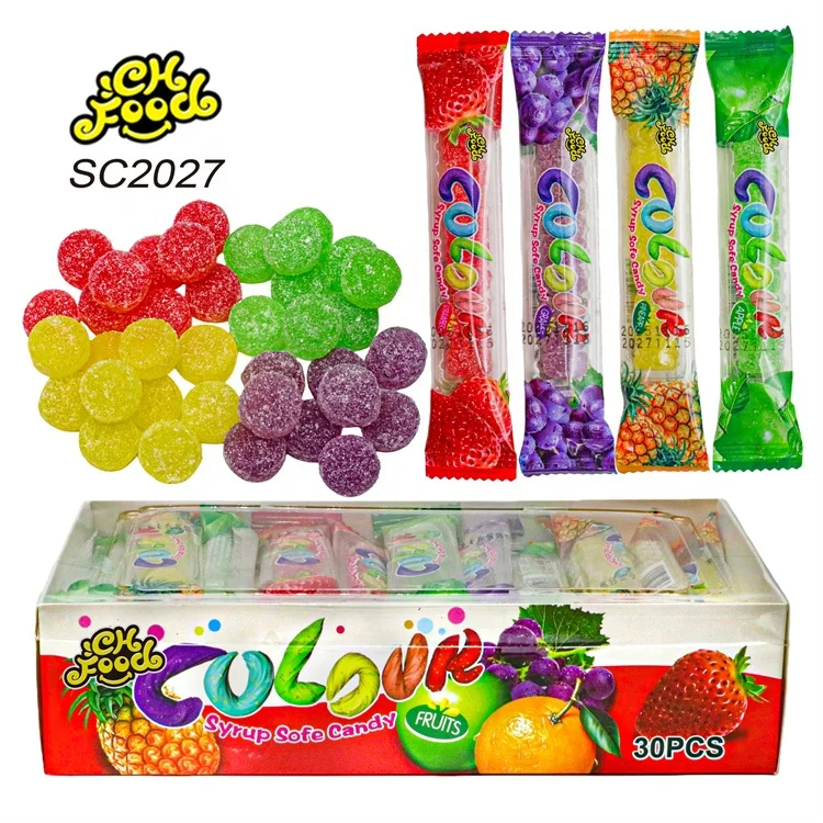 Wholesale Fruity Sugar Coated Sour Jelly Gummy Candy Ball