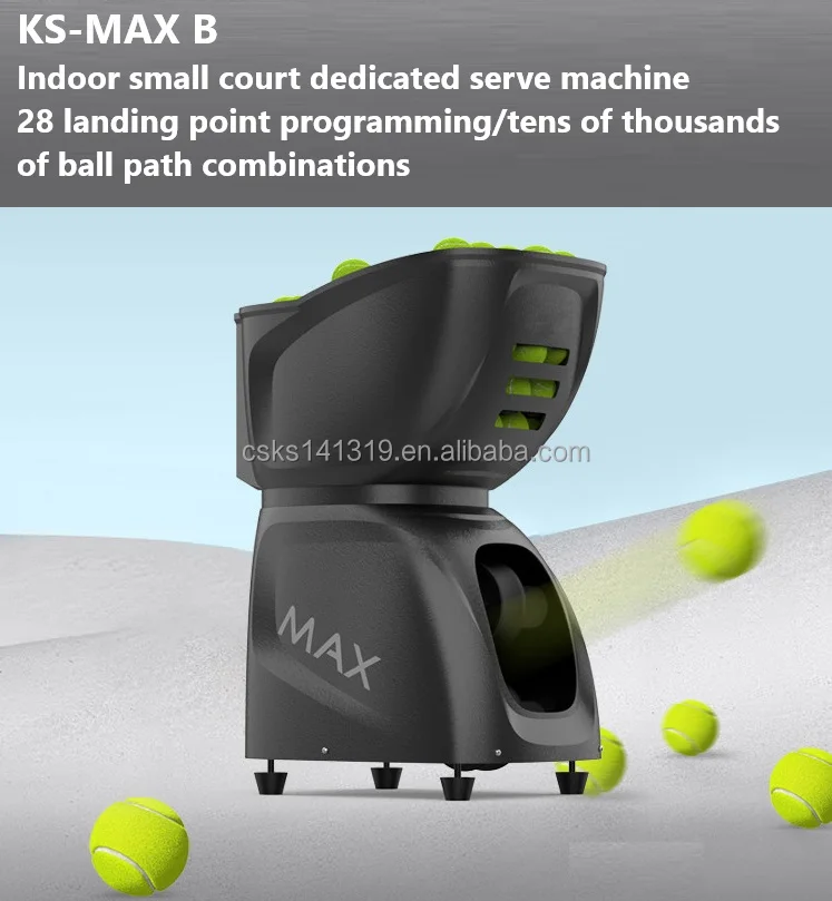 New Indoor Training Launching Feeding Tennis Ball Machine with APP and remote control Special Designed for indoor court details