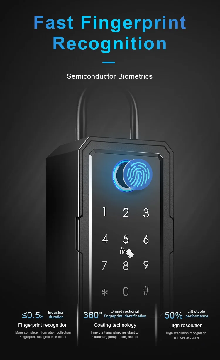 Outdoor Wall Mount Smart Key Safe Box Storage Combination Digital Key