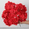 Ramo de hortensias de lana rojas de 7 cabezas