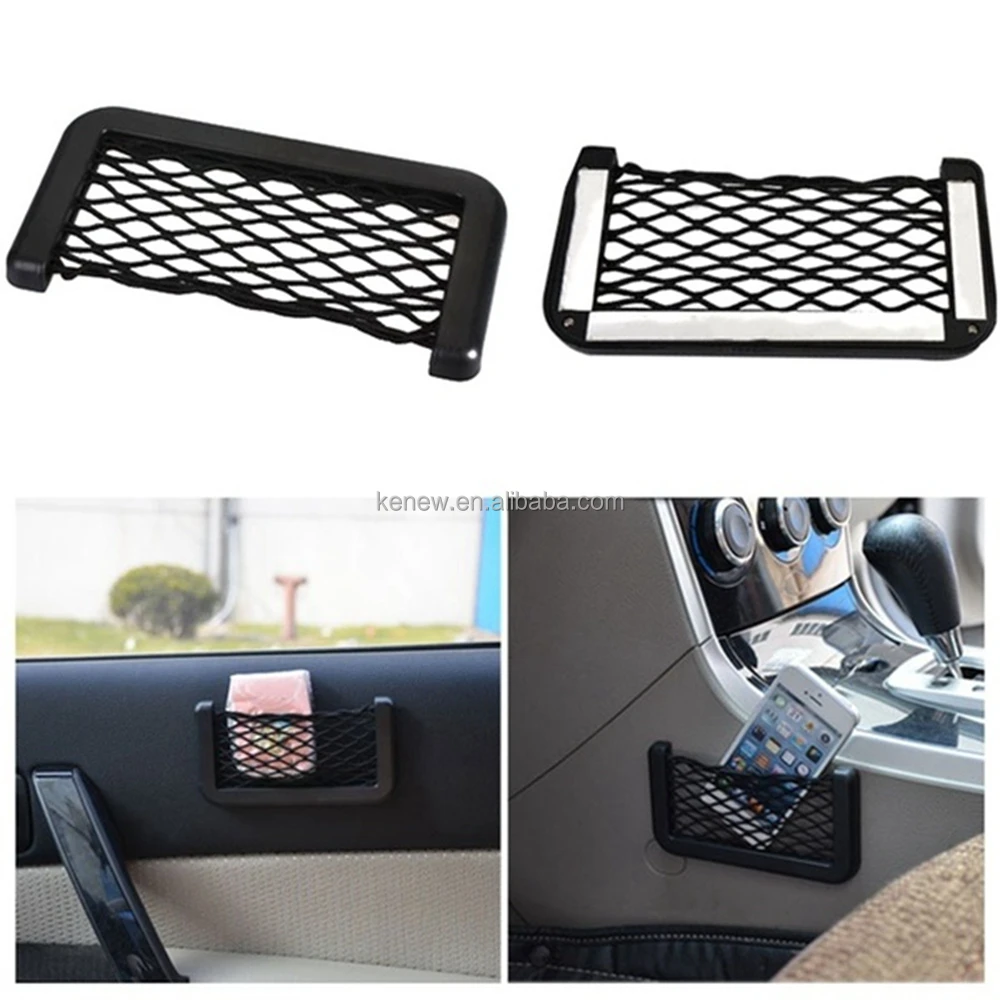 1Pcs Multipurpose Car Seat Side Organizer with Auto Paste Net Pocket Phone Holder and Storage Bag