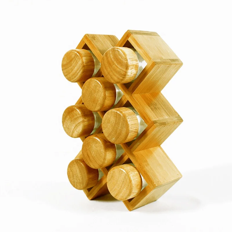 Free-Standing Bamboo Spice Rack