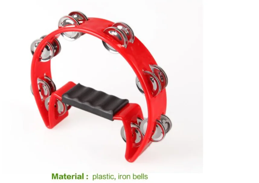 Colorful Fashion Style Double Row Tambourine Professional Musical Percussion Instruments Plastic