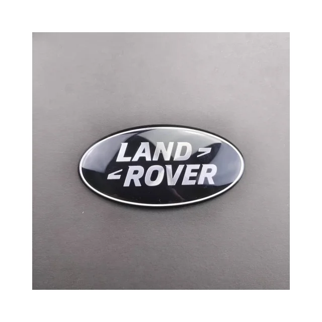 Rear Tailgate Badge For Land Rover Oval Badges Black ON Silver New Genuine Parts front