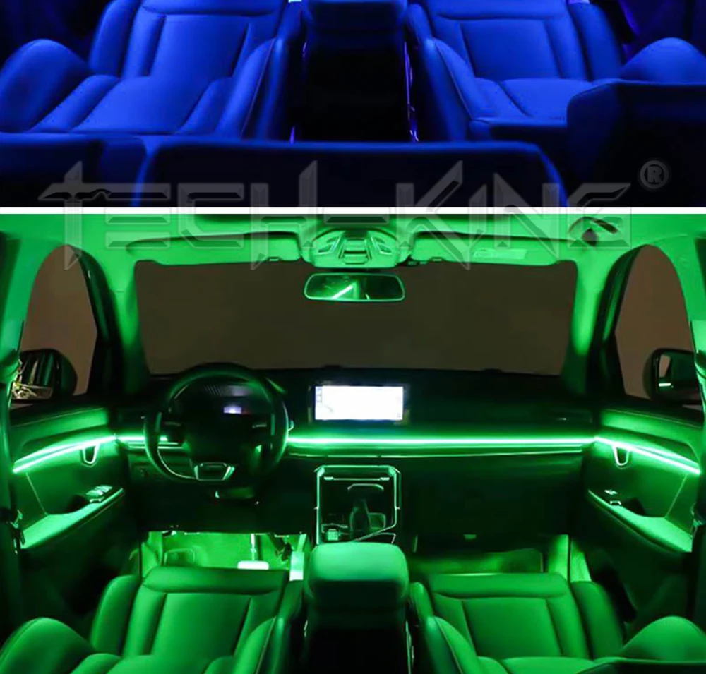 Car Universal 18 In 1 LED Ambient Lights RBG RGBW By App Control Strip Light Guide Fiber Optic Decoration Atmosphere Lamp
