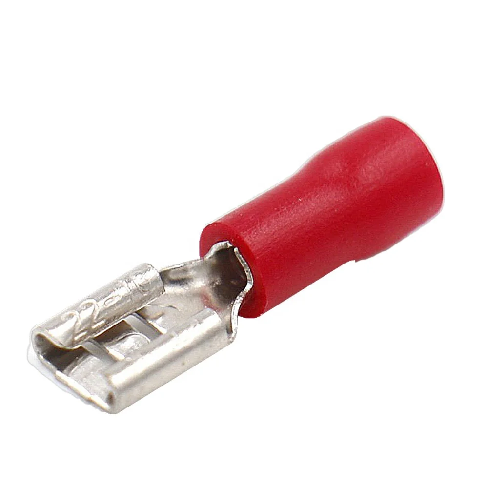 Red female spade terminal 4.8mm pack/25 