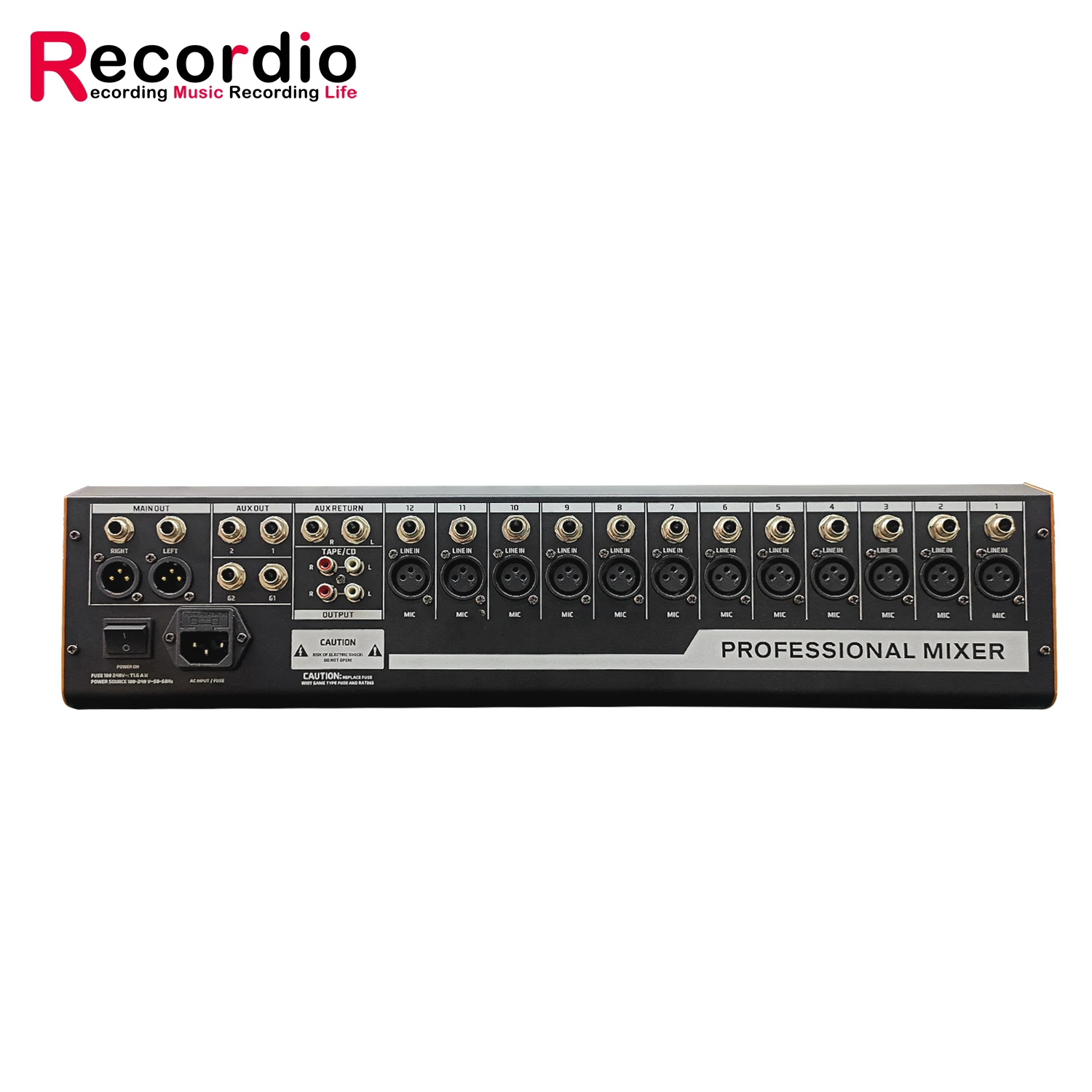 GAX-MV12 Professional Mixing Console with Dual 7 Band EQ