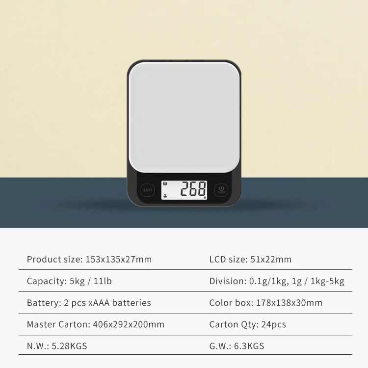 SY599 Factory Supply Color Customize Cheap Supermarket Electronic 5kg Food Kitchen Lcd Digital Kitchen Scale Electronic
