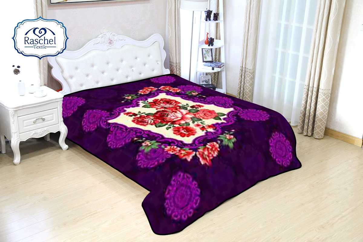 Comfortable and Super Soft Made in PRC 1&2 Ply Heavy Weight  Korean Style Mink Raschel Blanket