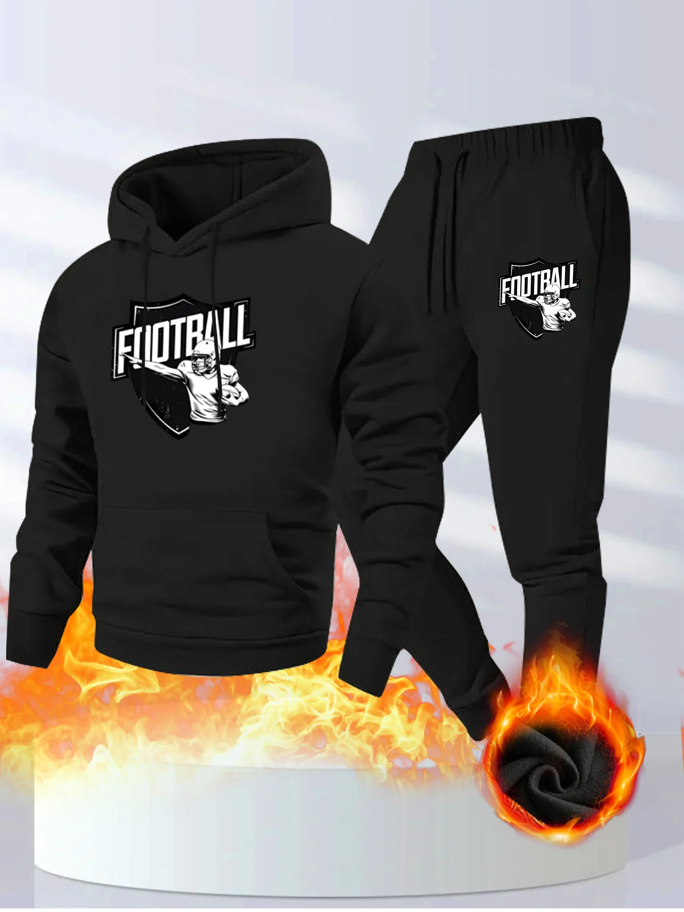 A Complete Set of Casual Sports Suit for Men's Autumn and Winter Cardigans, Hoodies, and