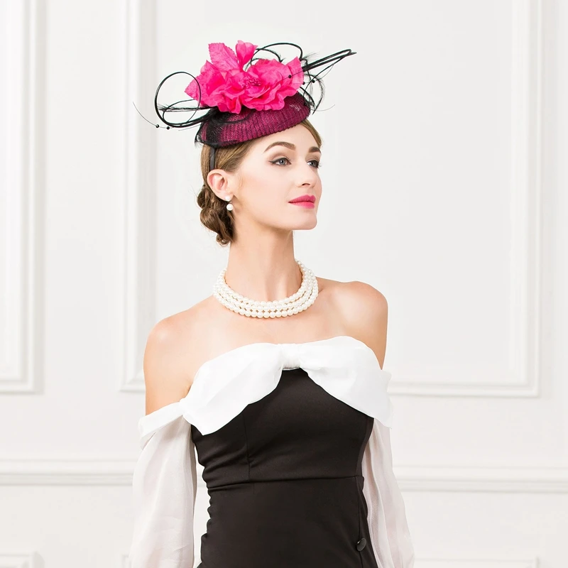 Stylish Hemp Yarn Fedora Hat for Women Elegant Formal